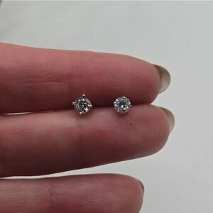"5/$25" Mismatched Sterling Silver CZ Tiny Round Stud Earrings